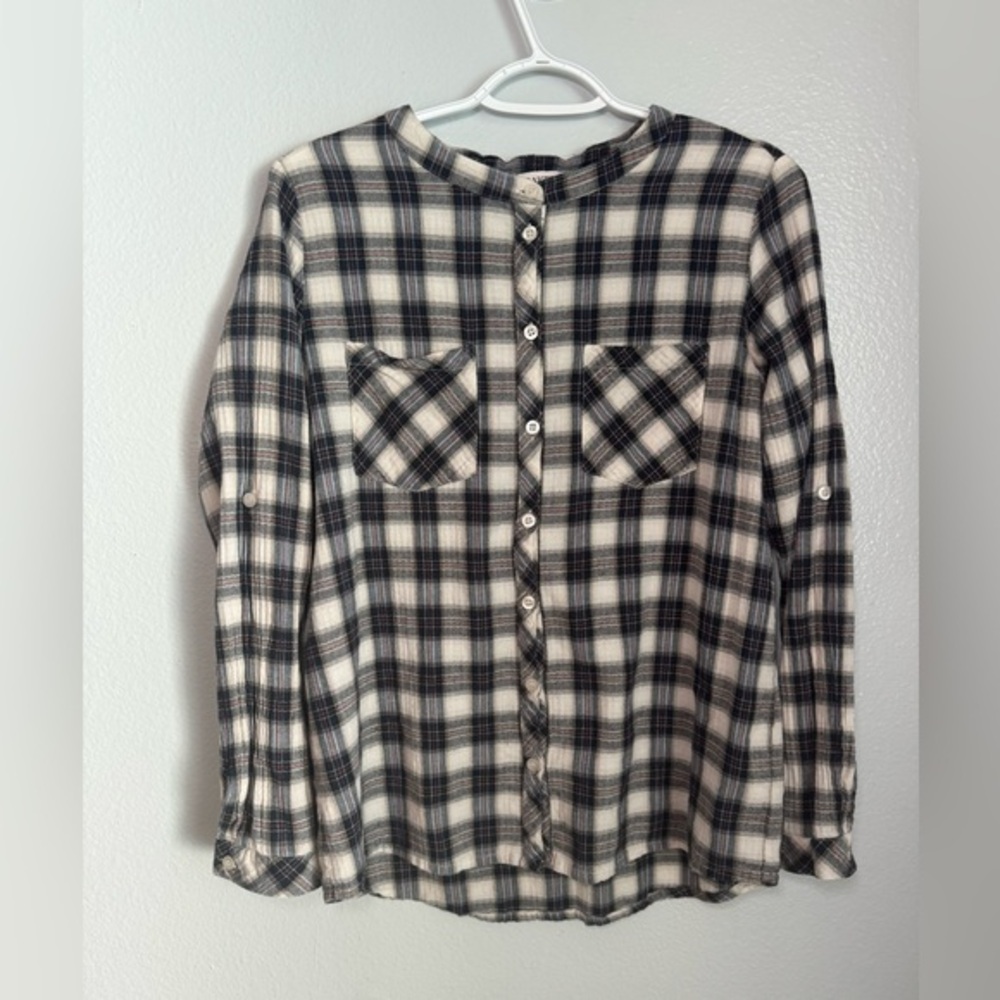 Soaked in Luxury Plaid Top Size Medium